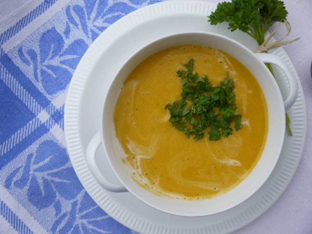 Bowl with Carrot Cream Soup